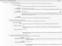 Administration dialog for one course / group