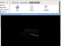 snake3D, with 3D graphics done internally, using SDL to output the final pixels of the rendered scene