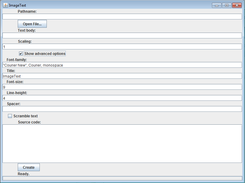 The user interface, advanced options shown.