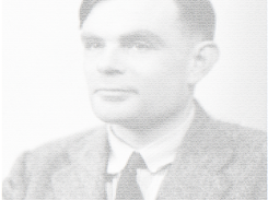 An example: Alan Turing rendered in ones and zeroes.