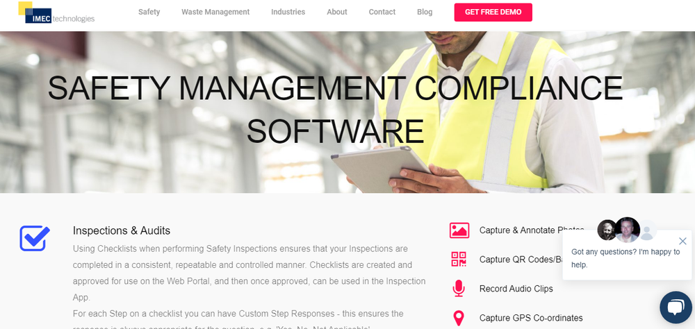 IMEC Safety Management Software Screenshot 1