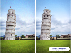 Before-after by using AI Image Denoiser