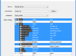 Choose tables and columns to import