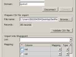 Select and validate the CSV file you want to import