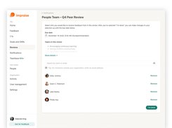 Allow people to select 360 reviewers – including external clients or parties.