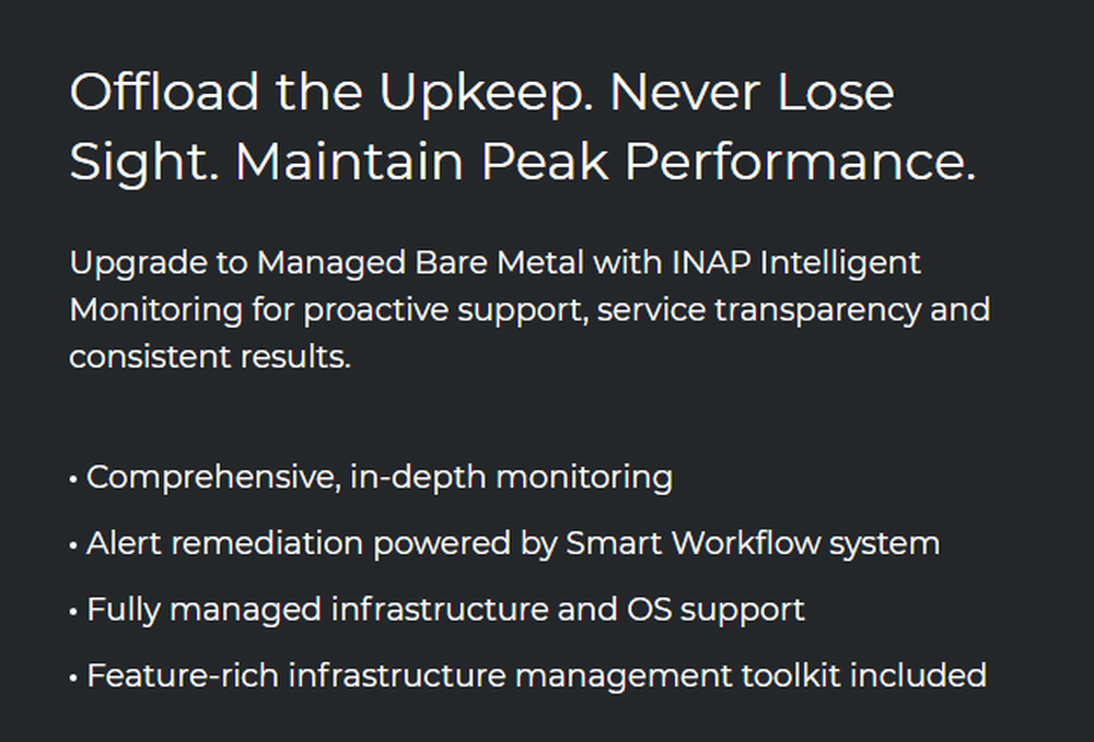 INAP Bare Metal Cloud Screenshot 1