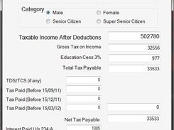 Income Tax Calculator with Interest Screenshot 1