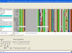 Aligned Sequences pane on Windows, partial sequences in blue