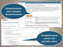 The basics are covered with Javadocs and Gist