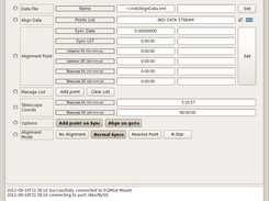Alignment tab in Kstars