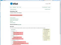 After login - the start page for an infact production