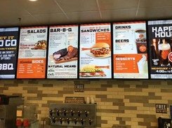 Restaurant signage using info-beamer. Show a mix of images and videos and schedule your content.