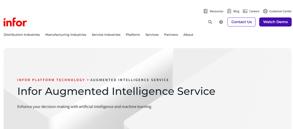 Infor Augmented Intelligence Service Screenshot 1