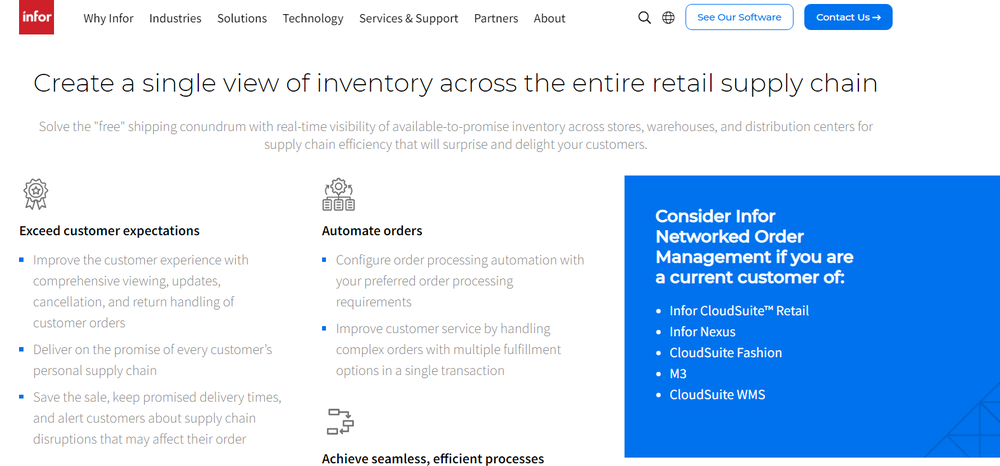 Infor Networked Order Management Screenshot 1