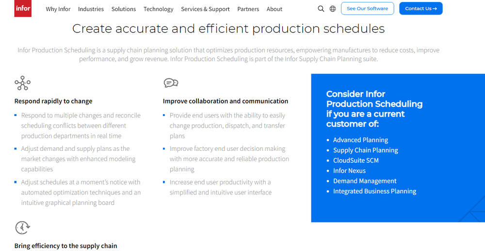 Infor Production Scheduling Screenshot 1