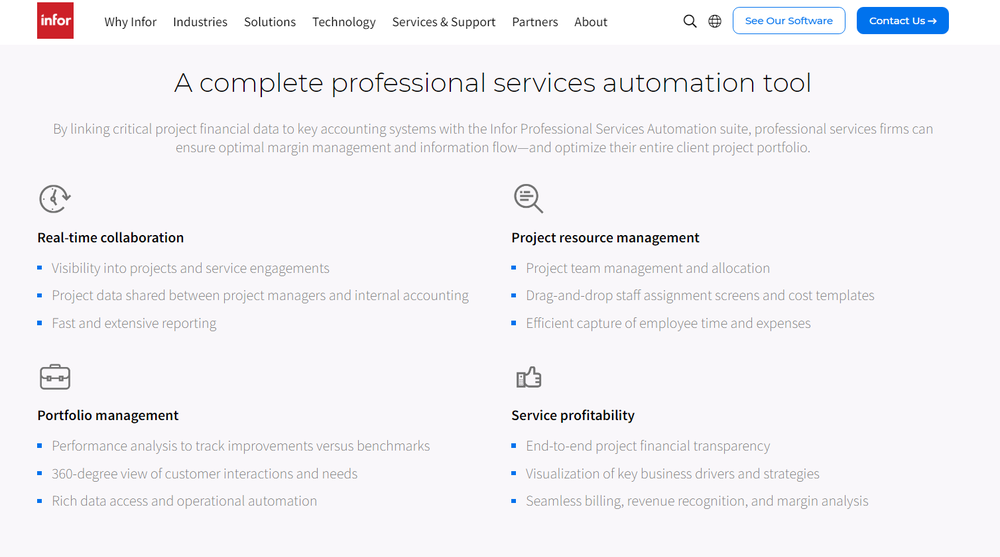 Infor Professional Services Automation (PSA) Screenshot 1