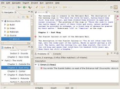 Inform 7 editor with Outline and Problems views