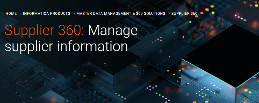 Informatica Supplier 360 Screenshot 1