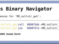 OpenDis Binary Navigator showing cross references for a proc