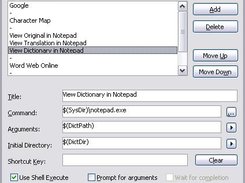 The configure external tools dialog