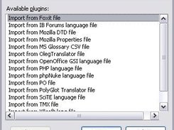 The import/export data dialog