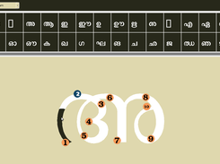 begin writing a malayalam character