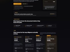 Paid diligence tiers for contract, lease, franchise, and acquisition review