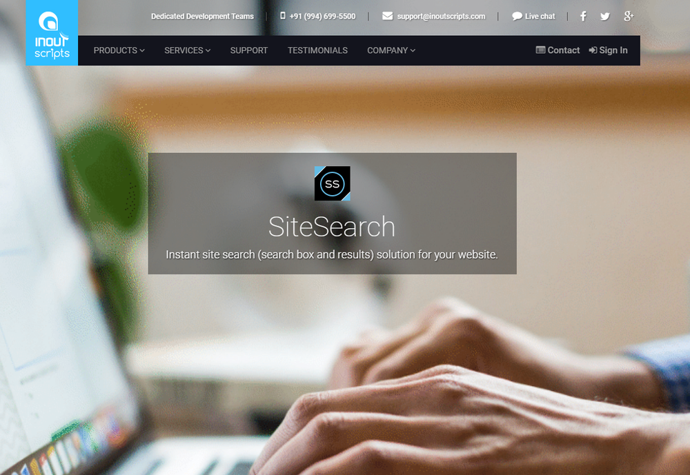 Inout SiteSearch Screenshot 1