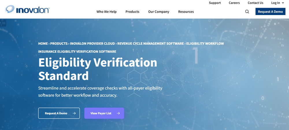 Inovalon Eligibility Verification Screenshot 1