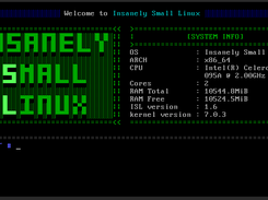 Insanely small linux Screenshot 1
