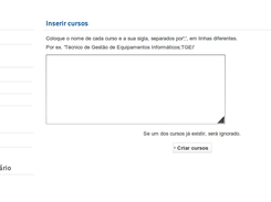 Course insertion (Admin view)