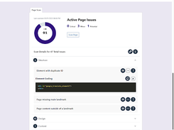 WordPress Page Editing / Scanning Interface - Live accessibility scanning while you edit content. Virtual browser technology catches issues other tools miss, providing step-by-step remediation guidance directly in your WordPress editor.