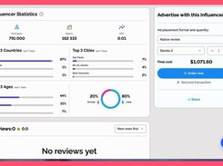 Influencer account statistics