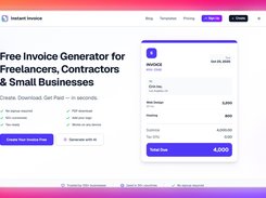 Create professional invoices in seconds — free, no signup needed. Instant Invoice supports 50+ currencies, PDF downloads, and AI generation, trusted by businesses in 30+ countries.