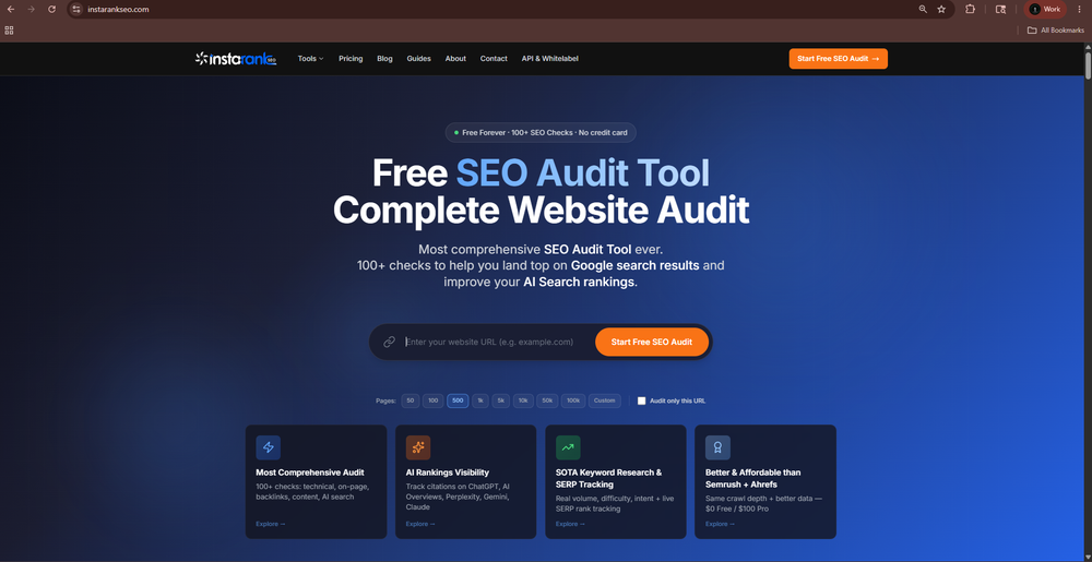 InstaRank SEO Landing Page 
