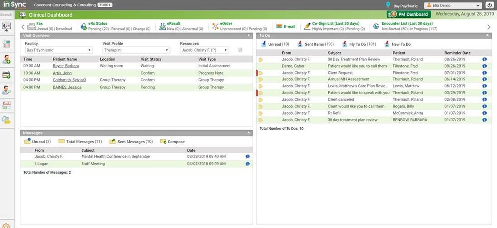 InSync EMR Dashboard