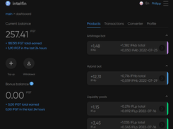 Intelfin Group Multiplatform  dashboard