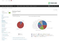 Project dashboard with budgets and project status