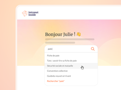 Intranet Inside includes a powerful search engine (autocomplete, document search) 