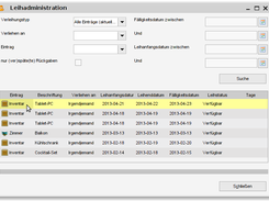 Verleih-Ansicht // loanmanagement-view; Datacrow 3.10