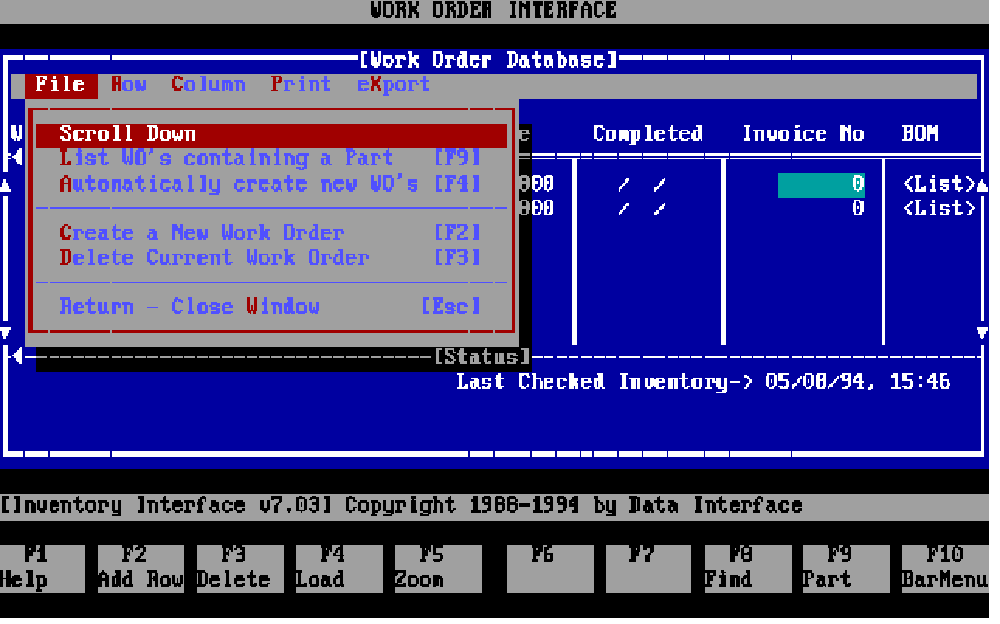 Inventory Interface Screenshot 1