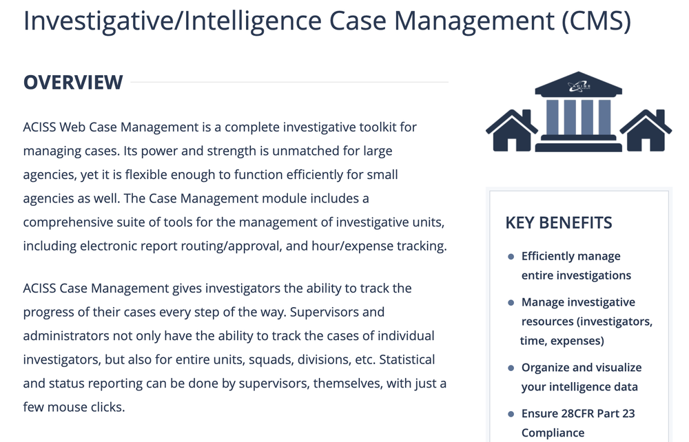 ACISS Case Management Screenshot 1