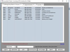 Invoicing Screen