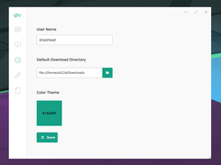 options to change settings linke username ot color theme