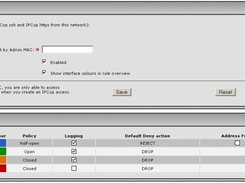 Web interface - Firewall settings