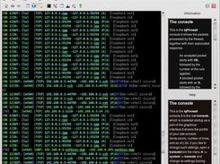 The firewall main console, monitoring the packets processed