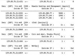 Sorting by action, protocol, interface, and firewall rule