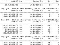 Sorting by action, firewall rule, interface, sender's ip