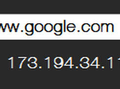 An DNS name being resolved.