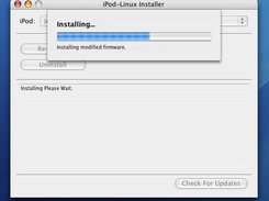 Screenshot if iPod-Linux being installed.